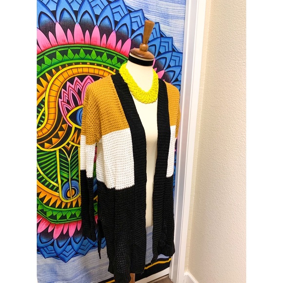 🌈 Beautiful color block knit cardigan - Picture 4 of 10